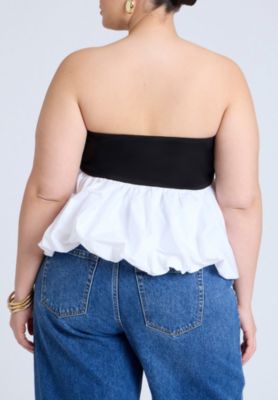 Women's Plus Size Peplum Tube Top