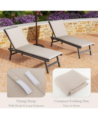 Outdoor Chaise Lounge Cushion Patio Furniture Folding Pad with Fixing Straps