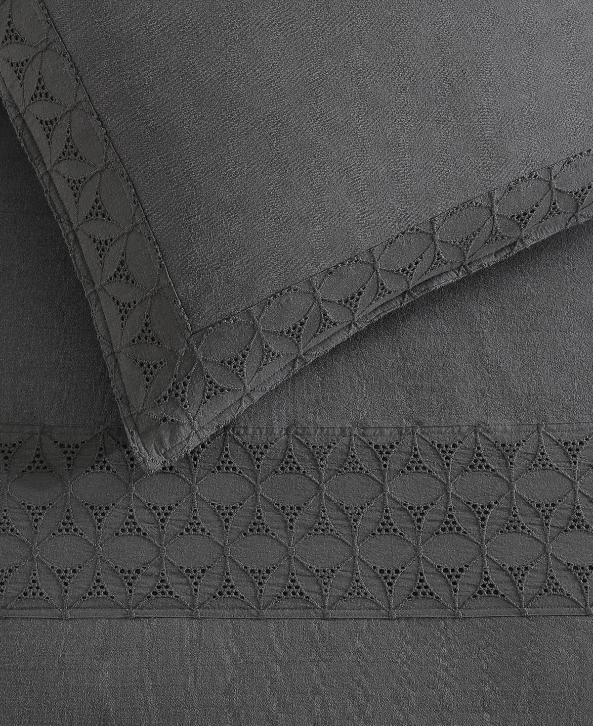 Dkny Pure Hotel Eyelet Duvet Cover Set In Black