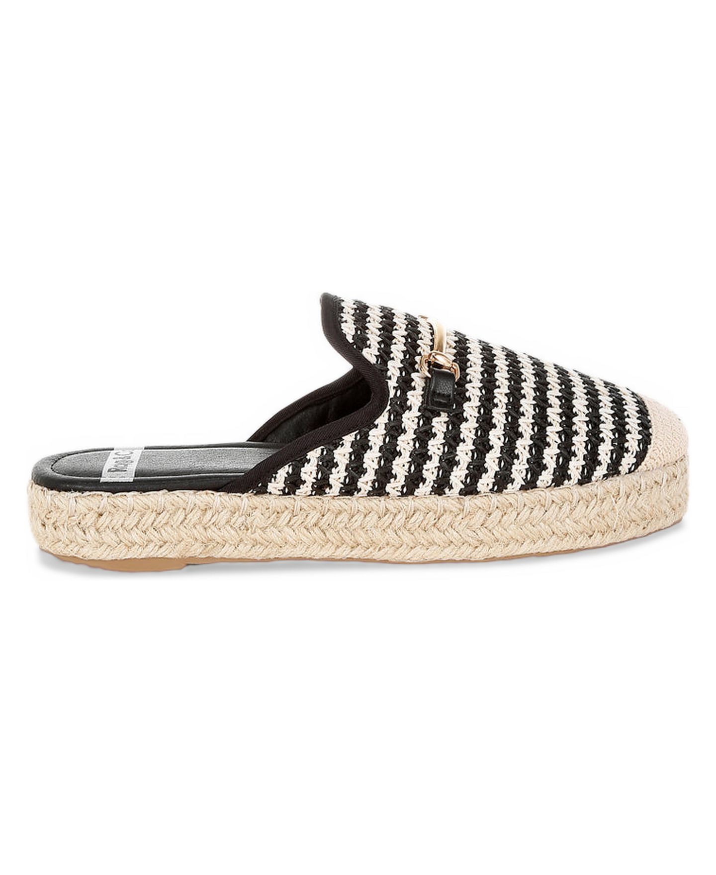 Женские сабо Rag & Co Himari Raffia Slip-On Mules, цвет: Чёрный — фото 2