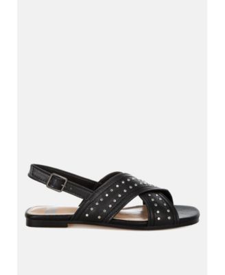Calluna Stud Embellished Buckled Flats