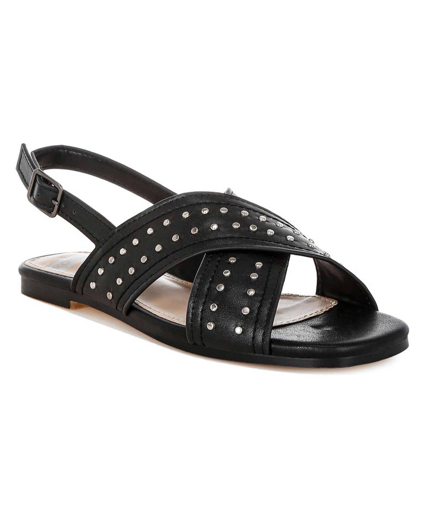 Женские балетки Rag & Co Calluna Stud Embellished Buckled Flats, цвет: Чёрный — фото 2