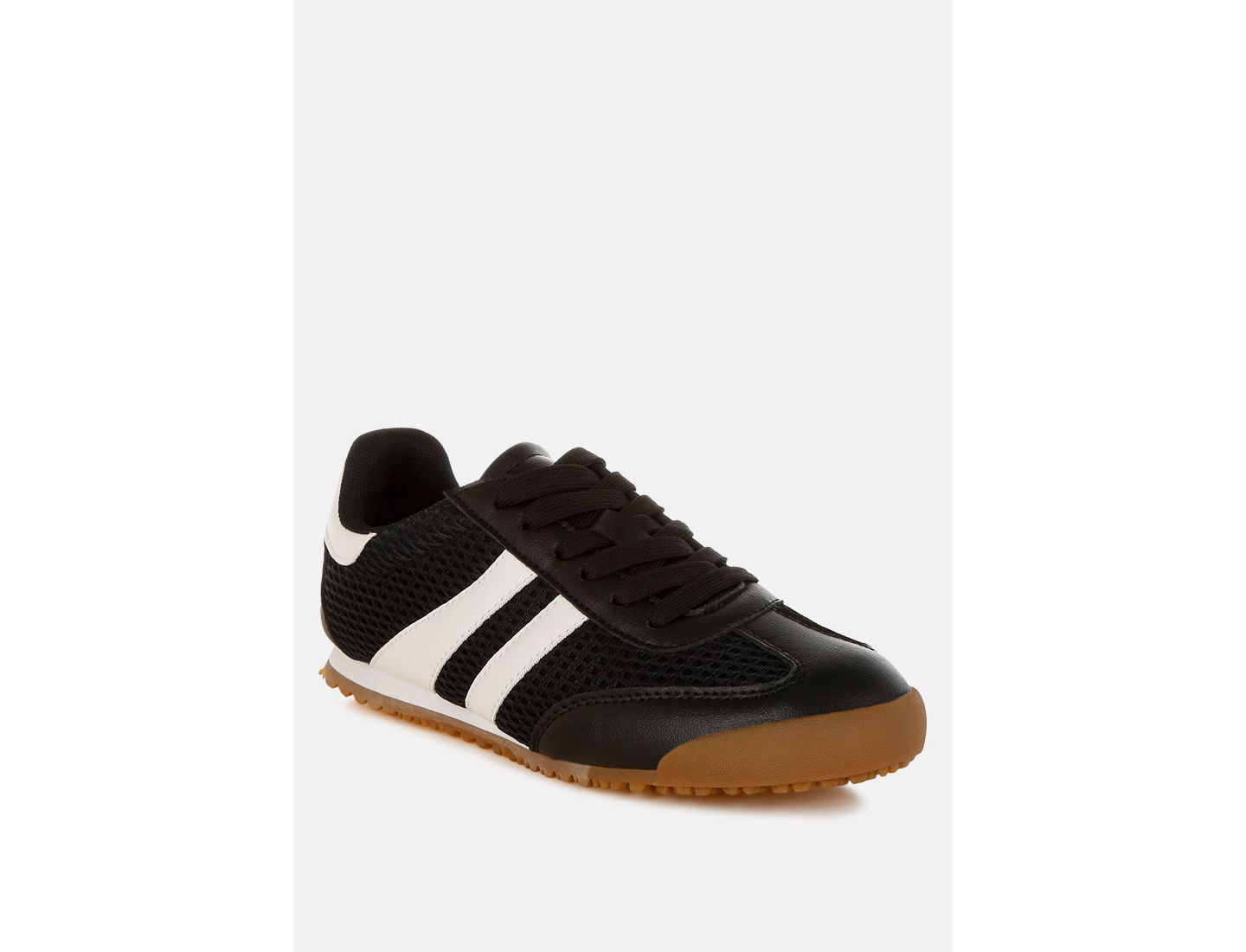 Женские кроссовки London Rag Blaster Casual Striped Lace-Up, цвет: Чёрный гладкий — фото 1