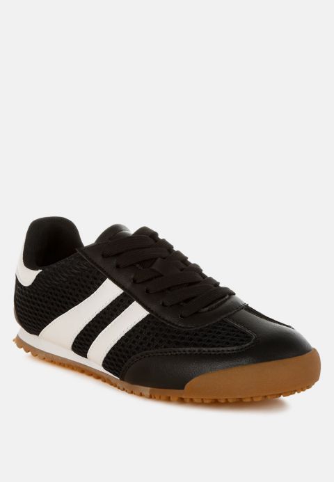 Женские кроссовки London Rag Blaster Casual Striped Lace-Up, цвет: Чёрный гладкий