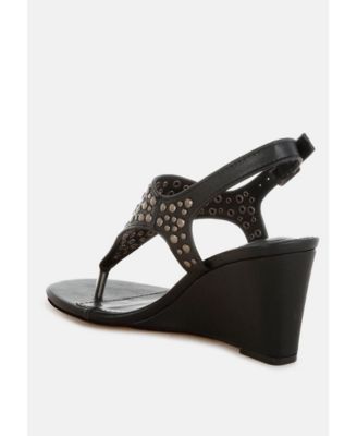 Sappho Studded Thong Toe Wedges