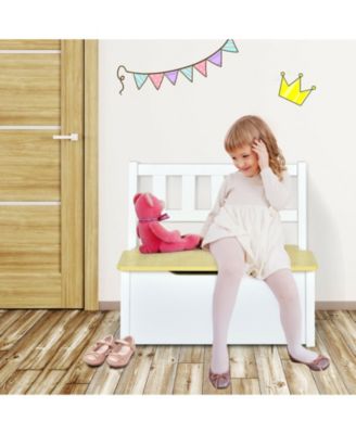 4 Pieces Kids Wooden Activity Table and Chairs Set with Storage Bench and Study Desk