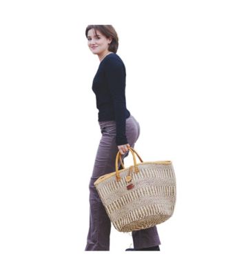 Earth Stripes Handmade Sisal Market Tote Bag