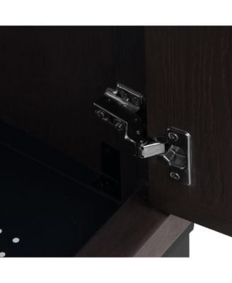 36" Freestanding Ceramic Sink Bathroom Vanity with Faucet and Iron Shelf Cabinet