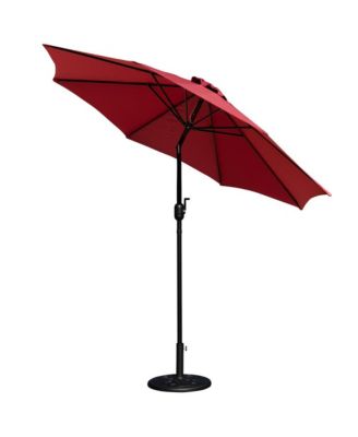 Bali Patio Umbrella With Base - 9' Polyester Patio Umbrella - 30+ Uv Protection - Waterproof Cement Base With 1.5" Diameter Aluminum Pole