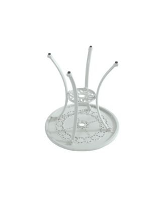 25 Inches Outdoor Bistro Table with Umbrella Hole Cast Aluminium Patio Dining Table Outdoor Round Bistro Table, Bronze