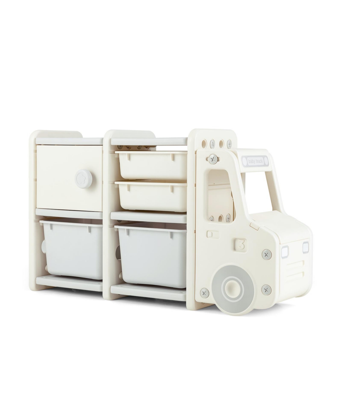 Toddler Truck Storage Organizer with Plastic Bins