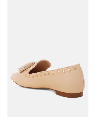 Philoha Studs & Tassels Detail Flat Loafers