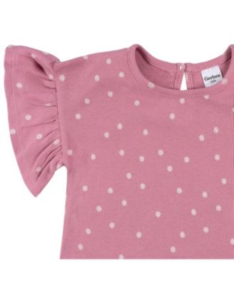 Toddler Girls 2-Piece Shirt and Shorts Set, Green Leaves, 5T