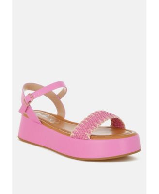 Anglong Raffia Flatform Sandals