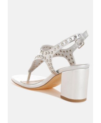 Chan Metallic Studded Statement Heels