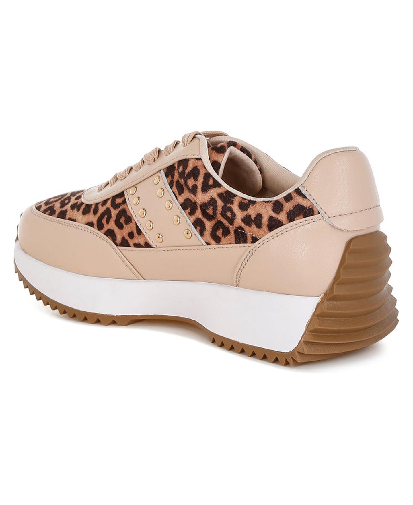 Женские кроссовки Rag & Co Lepark Real Leather Leopard Print, цвет: Светлый бежевый — фото 3