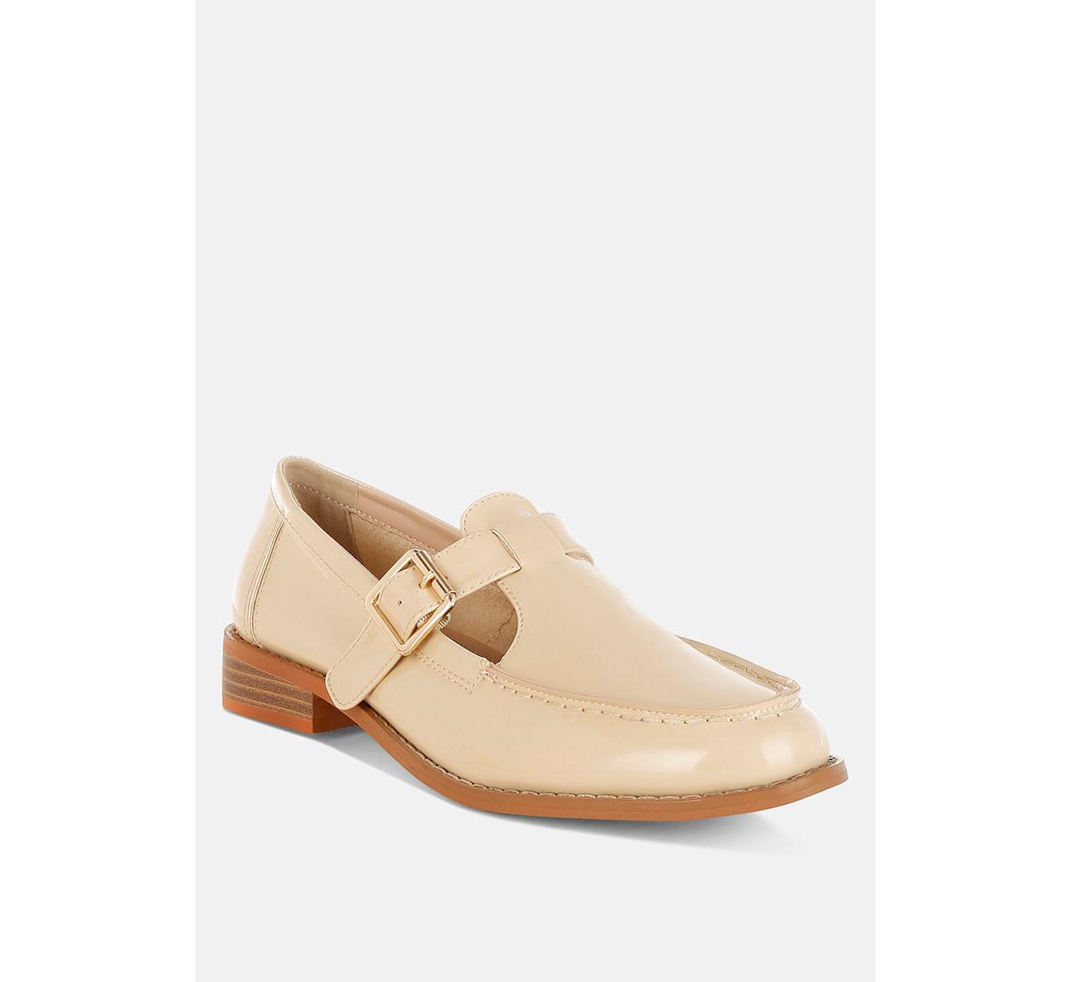 Swenson Patent Pleather Mary Jane Loafers - Brown
