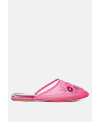 Nahra Mesh Sequin Beaded Mules