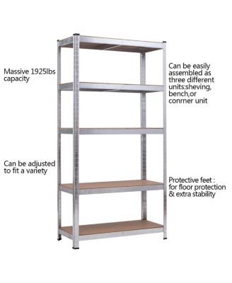 72 Inch Storage Shelf Steel Metal 5 Levels Adjustable Shelves