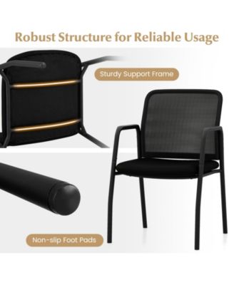 Waiting Room Chair Set of 2 Office Guest Chairs with Ergonomic Mesh Backrest