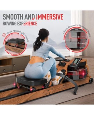 Rowing Machines for Home Use, Foldable Rower Machine with Bluetooth Monitor, Tablet Holder Water Rowing Machine