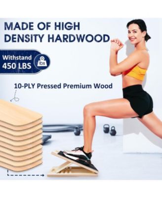 Wooden Slant Board for Calf Stretching Squats Calf Stretcher Pilates Physical Therapy Equipment Adjustable Incline Board for Knees Ankle Heel Feet Leg