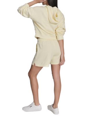 Calvin Klein Performance Womens Zip Hoodie Ruched Tank Top Shorts In Orange