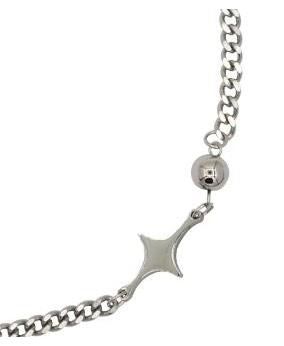 Embellished Stainless Steel Chain Necklace with Star Detail
