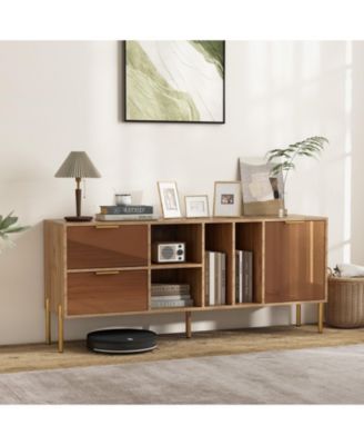 Mirrored Buffet Cabinet with 2 Drawers and 1 Door for Living Room