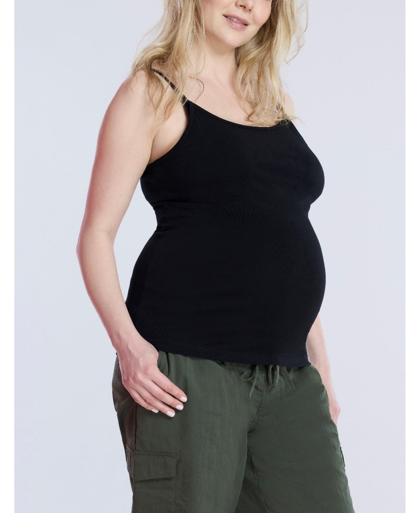 Женский топ Motherhood Maternity Plus Size Clip Down Nursing Tank Top - Motherhood, цвет: Чёрный — фото 3