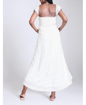 Women's Sleeveless Ruffle Shoulder Smocked Maxi Dress - Motherhood Maternity