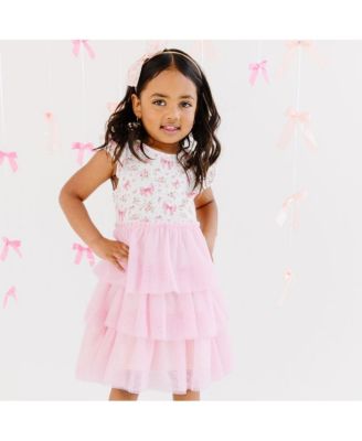 Toddler Girls Ditsy Floral Short Sleeve Tutu Dress