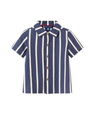 Toddler Boys Toddler/Child Palm Stripe Print Linen Buttondown Set