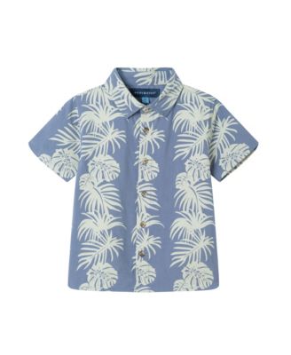 Toddler Boys Toddler/Child Palm Stripe Print Linen Buttondown Set