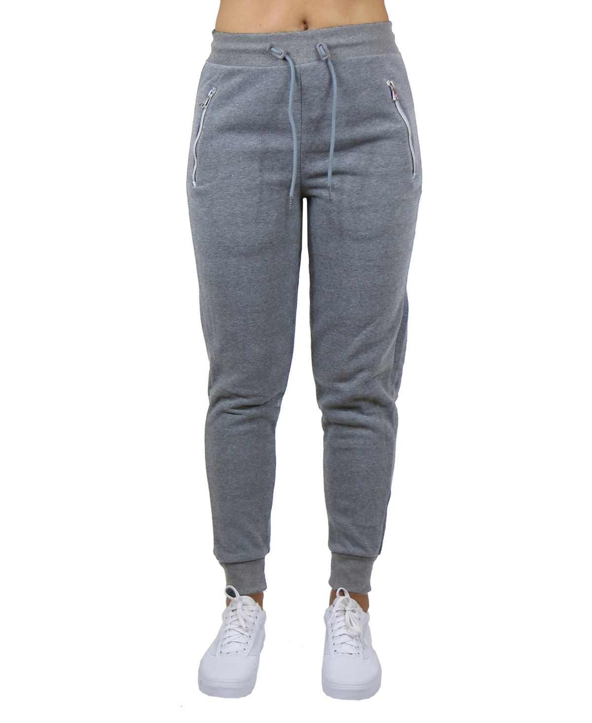 Shop Galaxy By Harvic Women's Loose Fit Fleece Lined Jogger Sweatpants With Zipper Pockets In Heather Gray