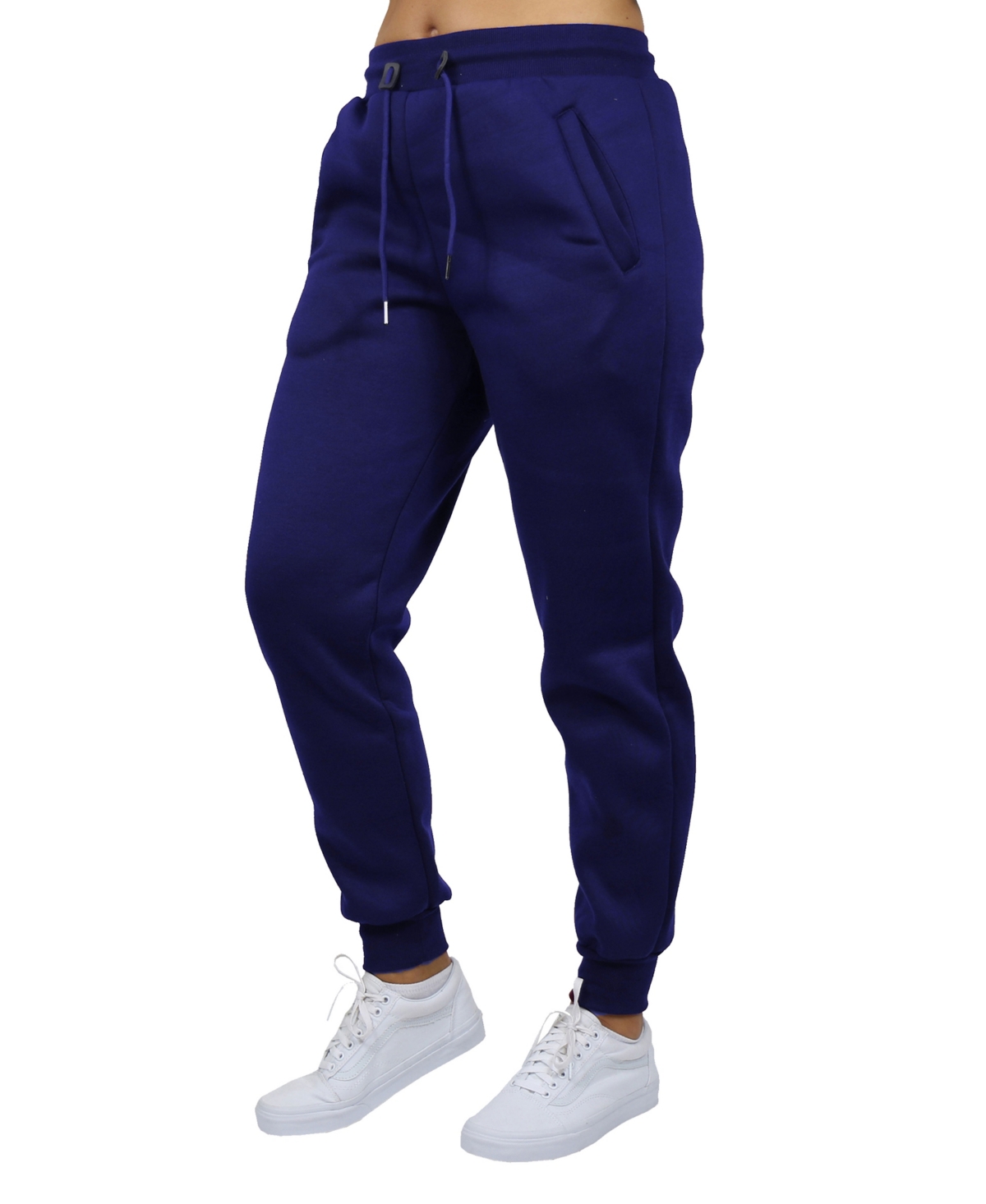 Galaxy By Harvic Women's Heavyweight Loose Fit Fleece Lined Cargo Jogger Pants In Navy