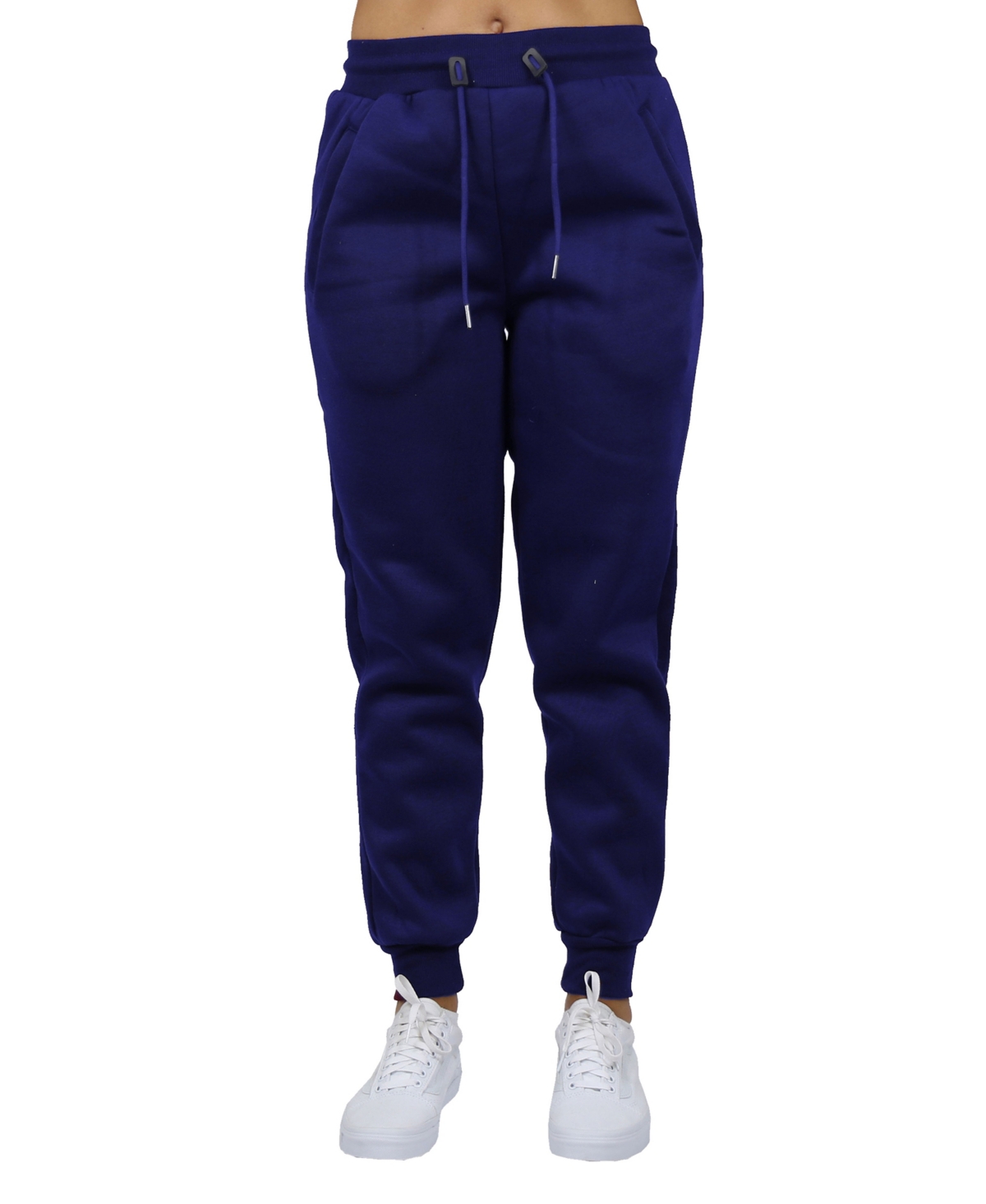 Galaxy By Harvic Women's Heavyweight Loose Fit Fleece Lined Cargo Jogger Pants In Navy