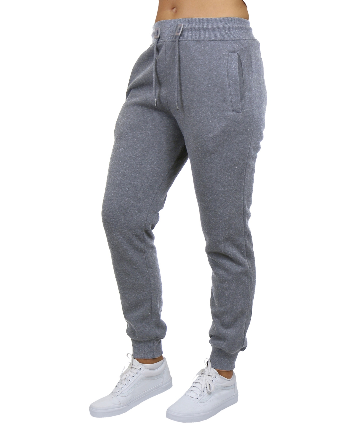 Galaxy By Harvic Women's Loose Fit Fleece Lined Jogger Sweatpants-2 Pack In Heather Gray