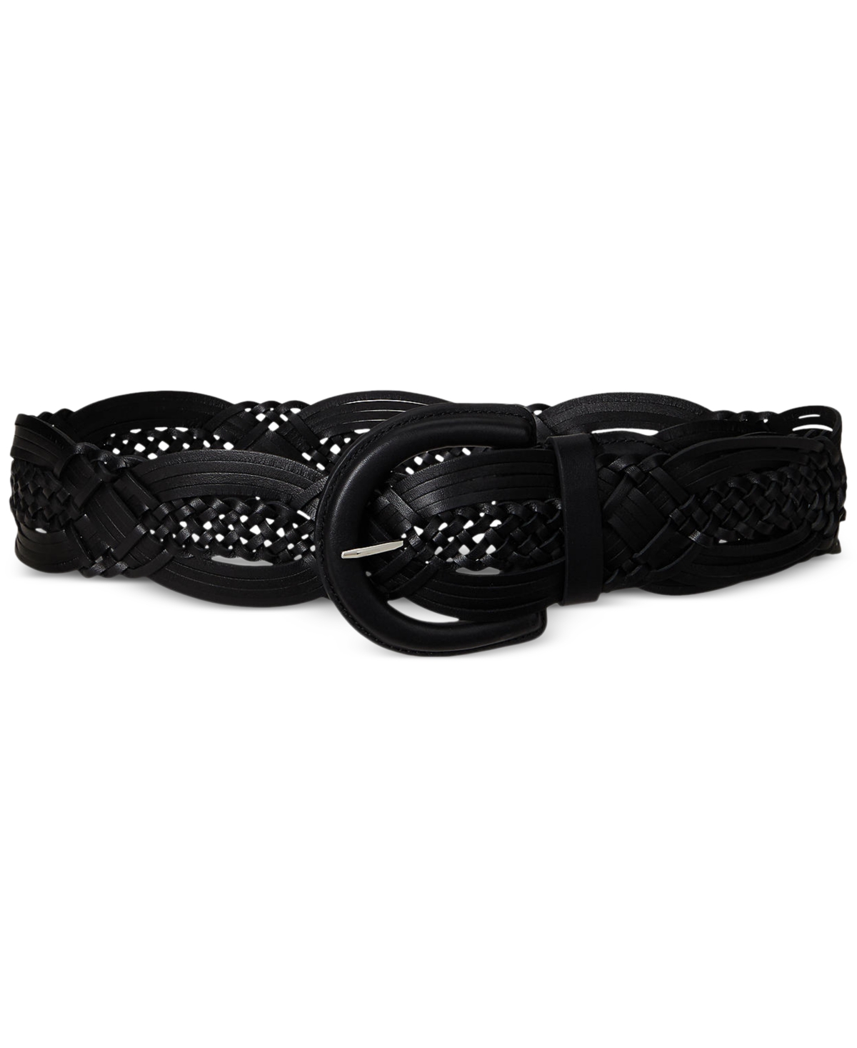 Braided Leather Belt - Black