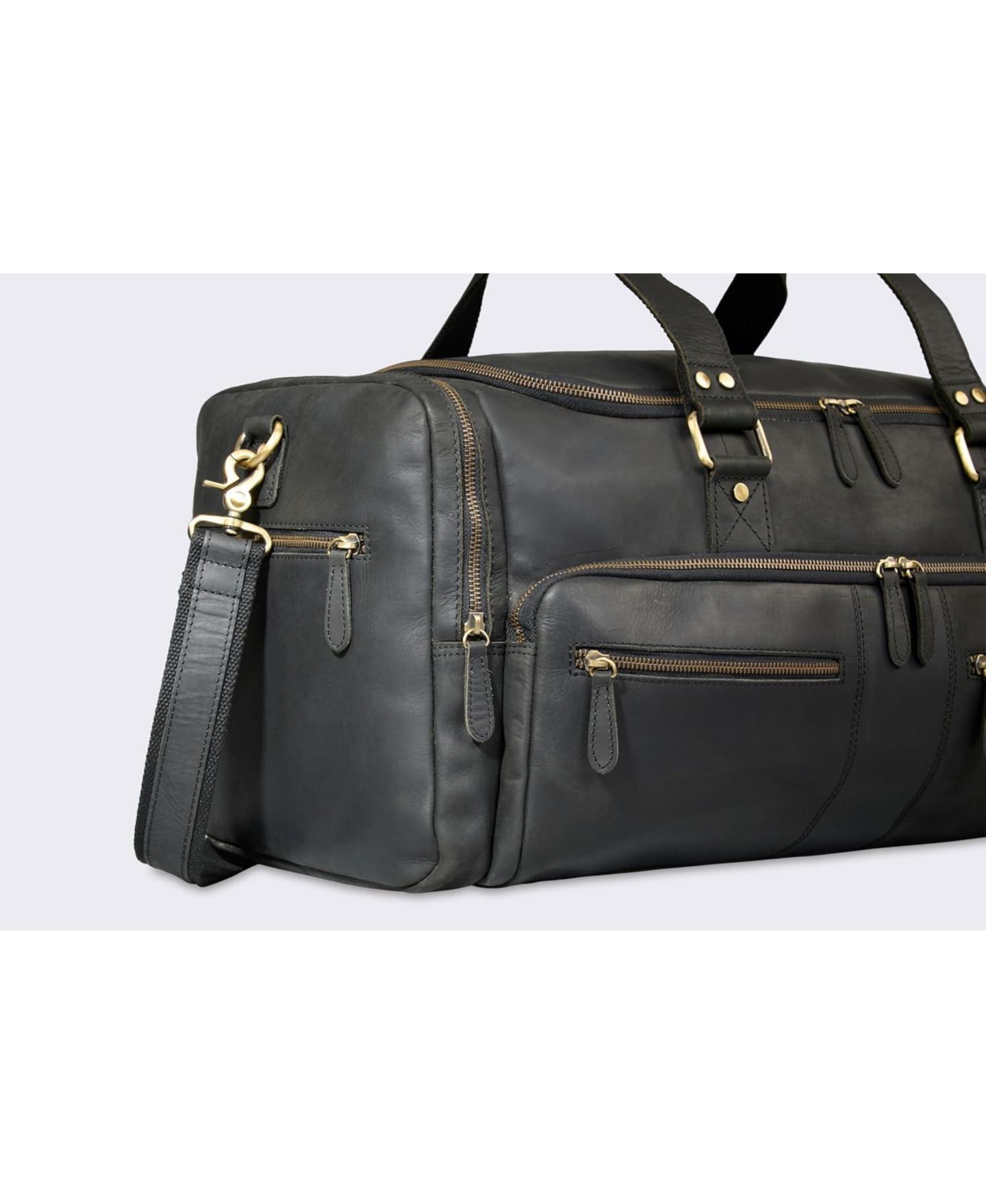 Мужская сумка Luxorro 100% Full Grain Leather Duffel - Only Duffel You will Need, цвет: Чёрный — фото 7