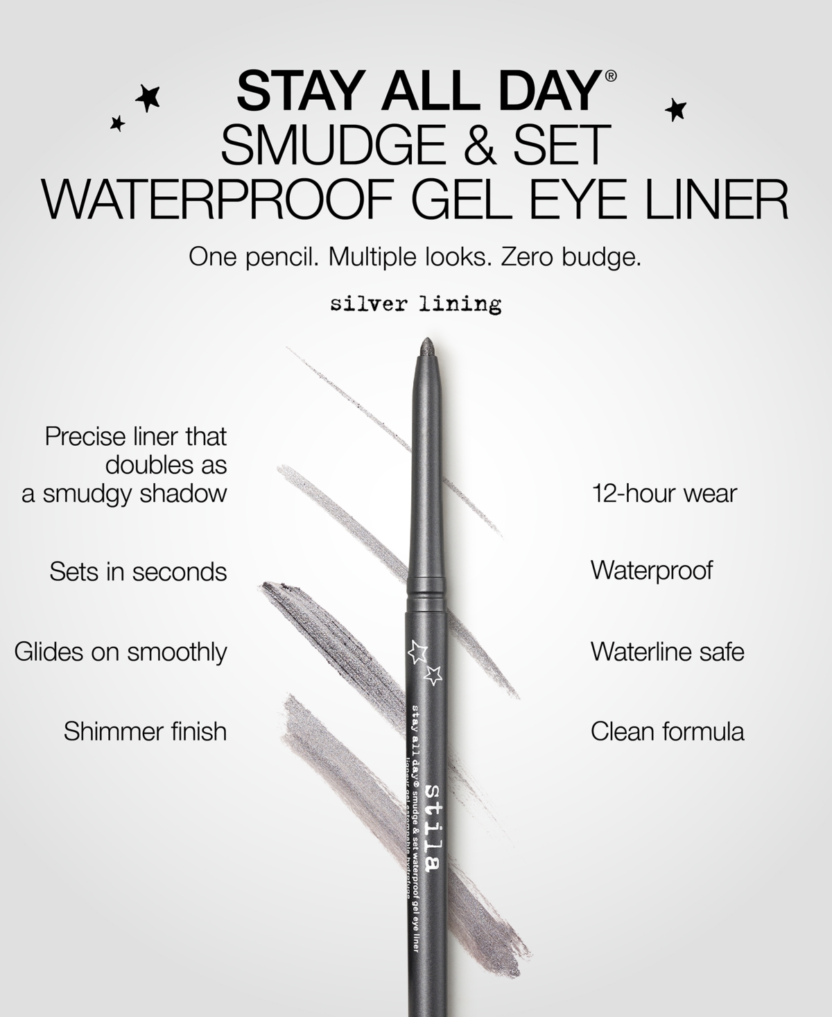 Shop Stila Stay All Day Smudge & Set Waterproof Gel Eye Liner In Silver Lining