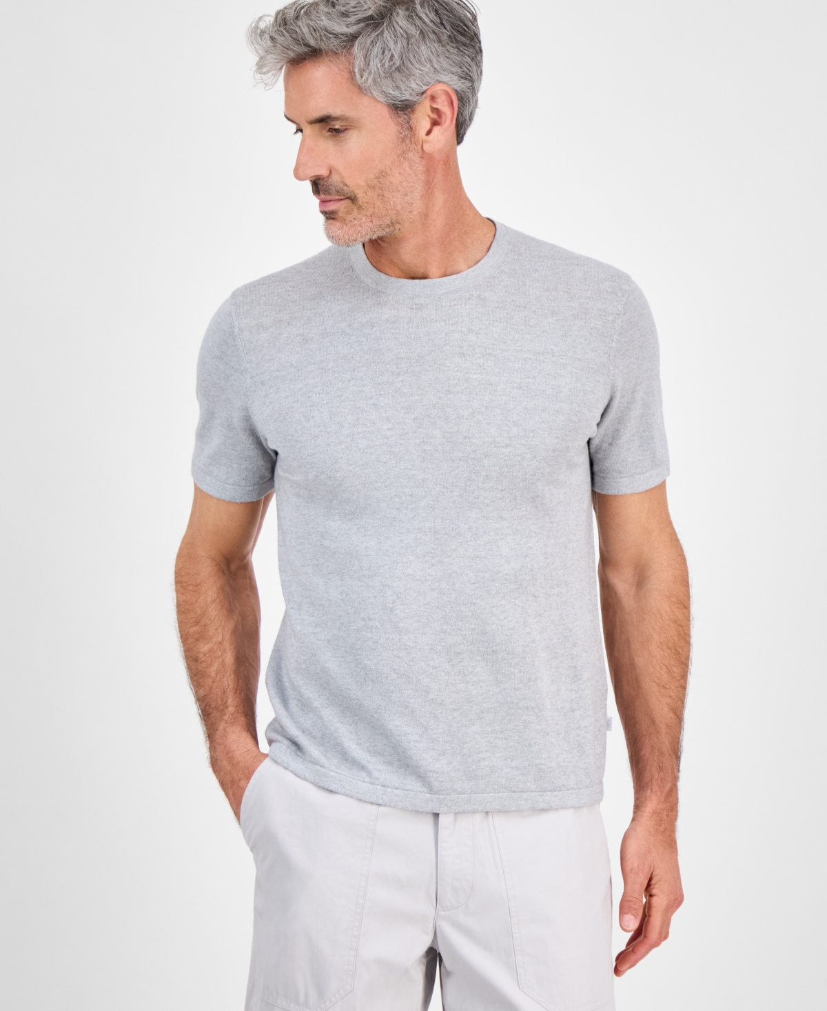 Michael Kors Men's Short Sleeve Crewneck Jersey T-shirt In Gray