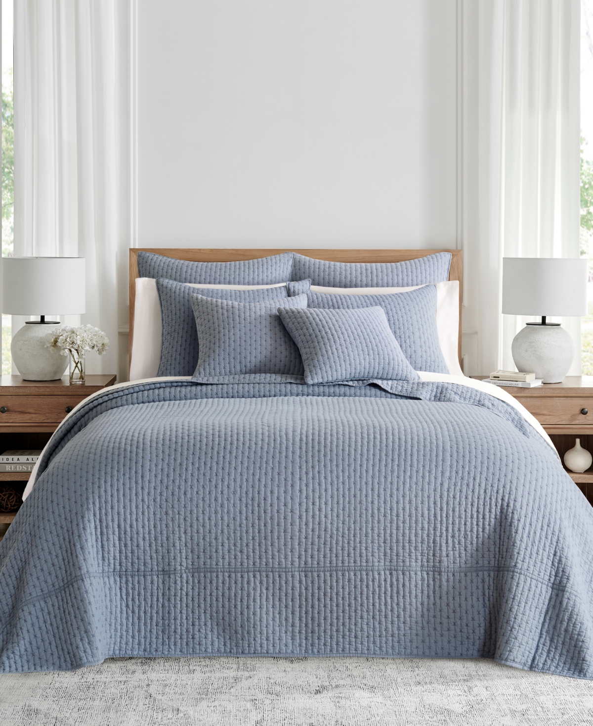 Levtex Cross Stitch Stitching 3-pc. Bedspread Set, Full In Chambray