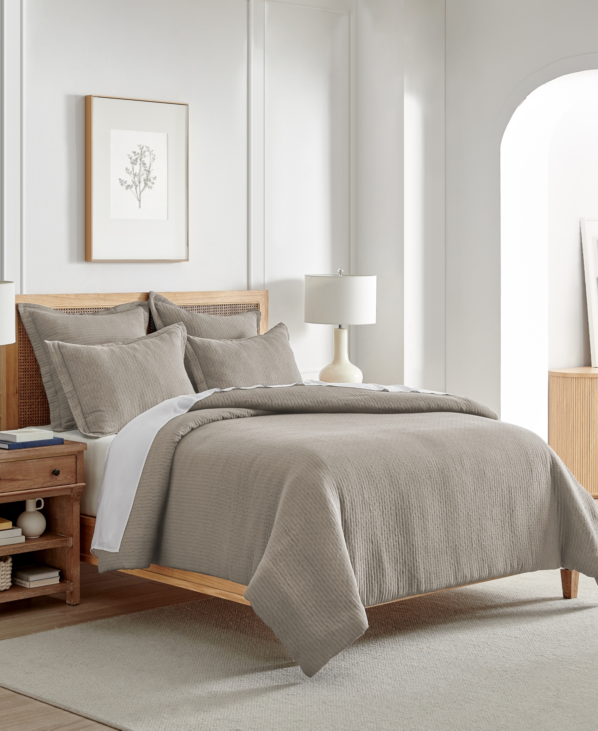 Levtex Reede Textured 3-pc. Duvet Cover Set, Full/queen In Taupe