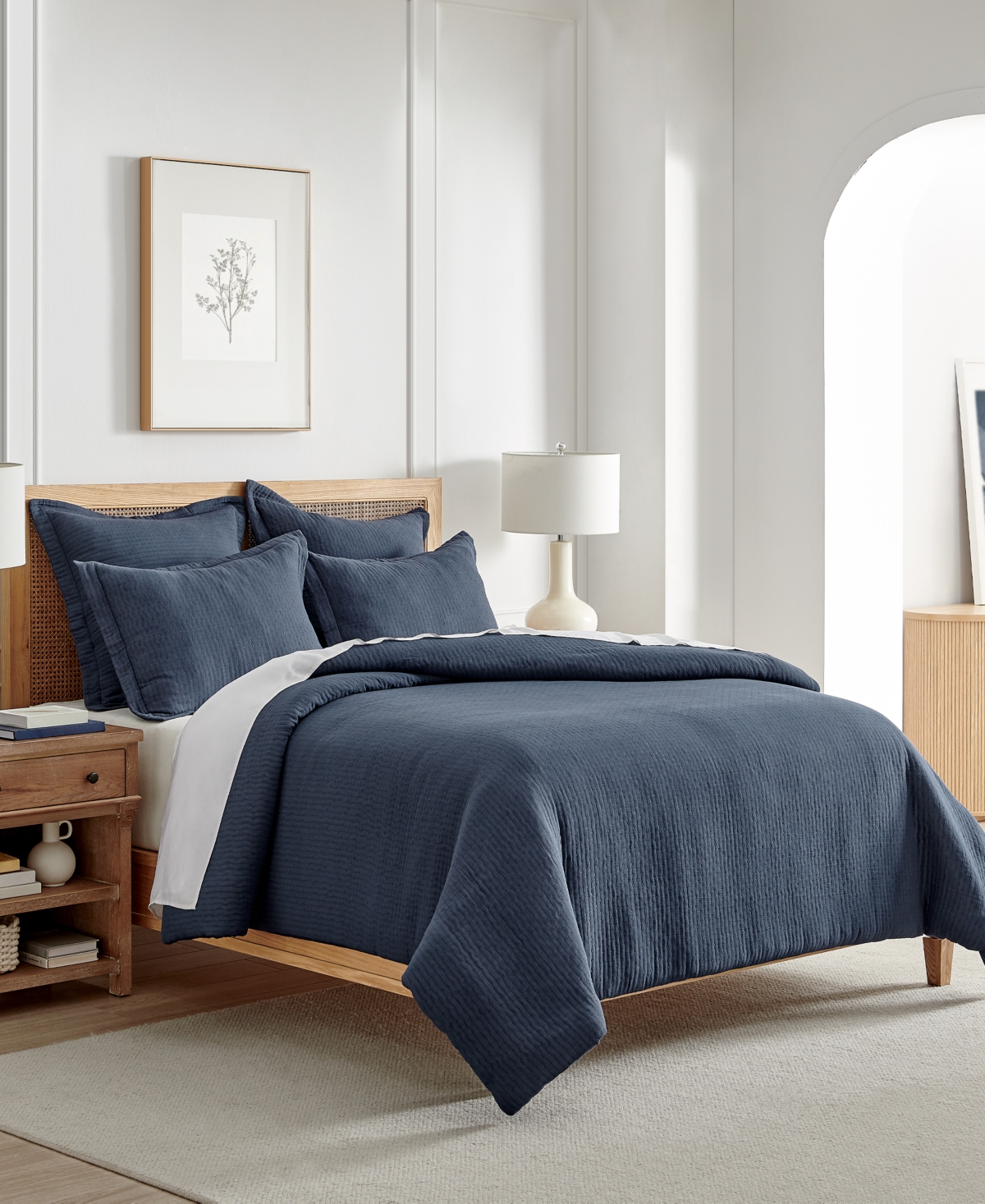 Levtex Reede Textured 2-pc. Duvet Cover Set, Twin/twin Xl In Navy