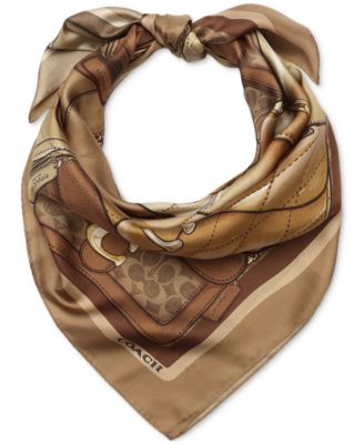 COACH Stacked Tabby Printed Silk Square Scarf - Macy's
