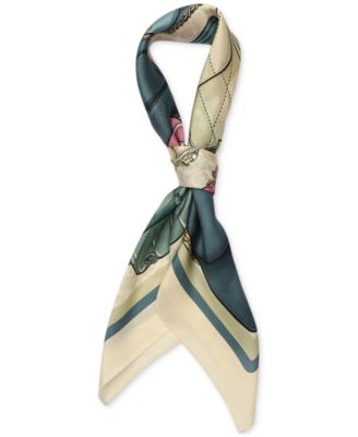 Stacked Tabby Printed Silk Square Scarf