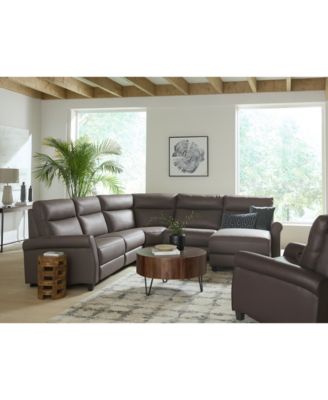 Thandler 3-Pc. Leather Sofa with 3 Power Recliners, Exclusively at Macy's