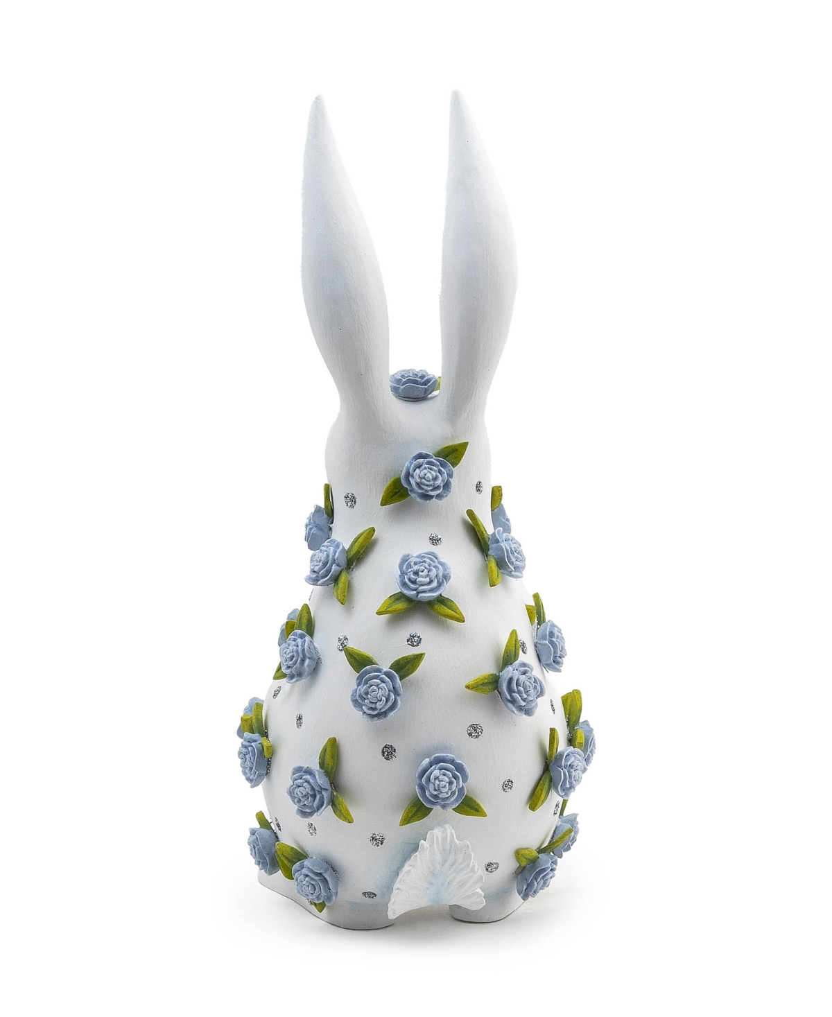 Mackenzie-childs Patience Brewster Periwinkle Peony Standing Rabbit Figurine In Multi
