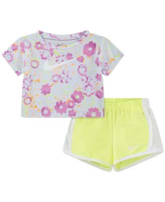 Nike - Baby Girls Dri-FIT T-Shirt & Colorblocked Tempo Shorts, 2 Piece Set